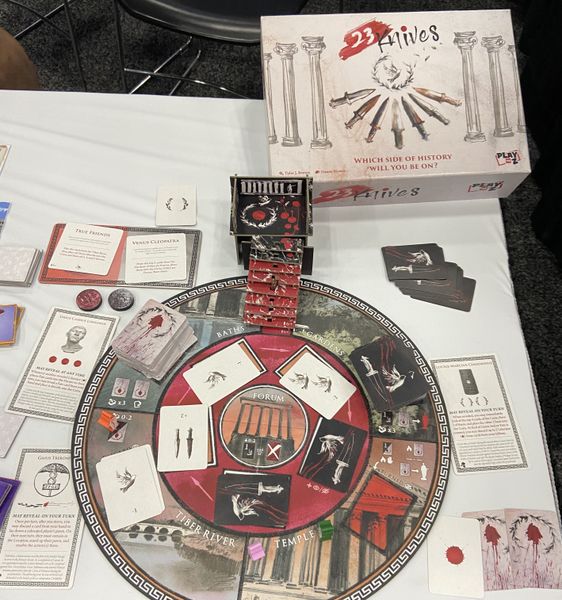 23 Knives game set up on a table