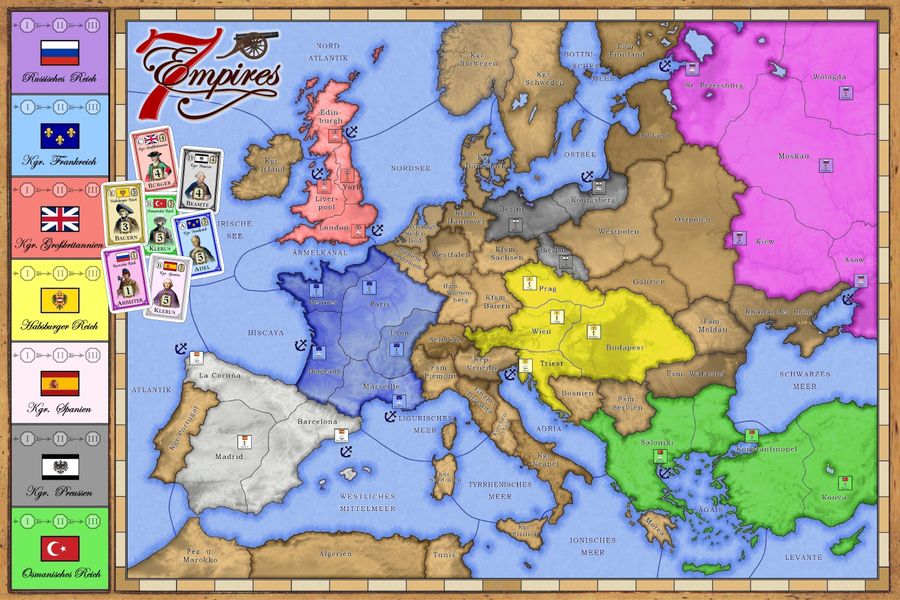 7 Empires board and personage cards