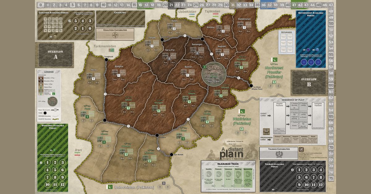 A Distant Plain mounted game board