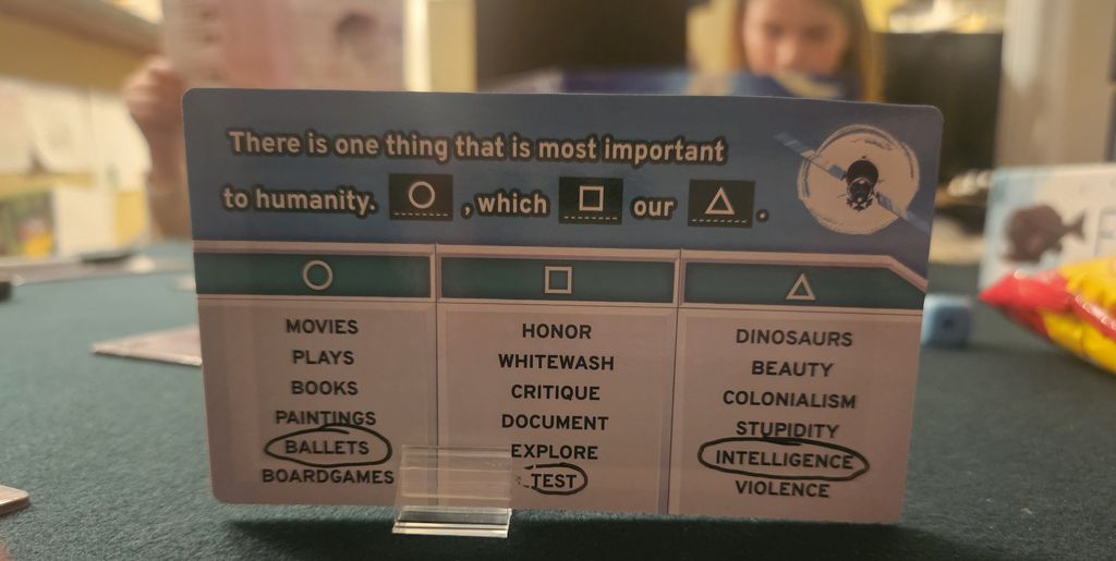 A Message From the Stars cards screens and clue components