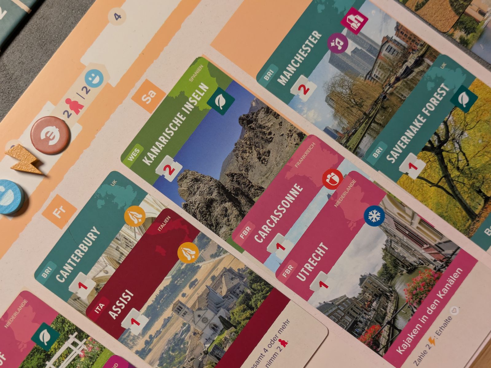 Abroad board game location cards