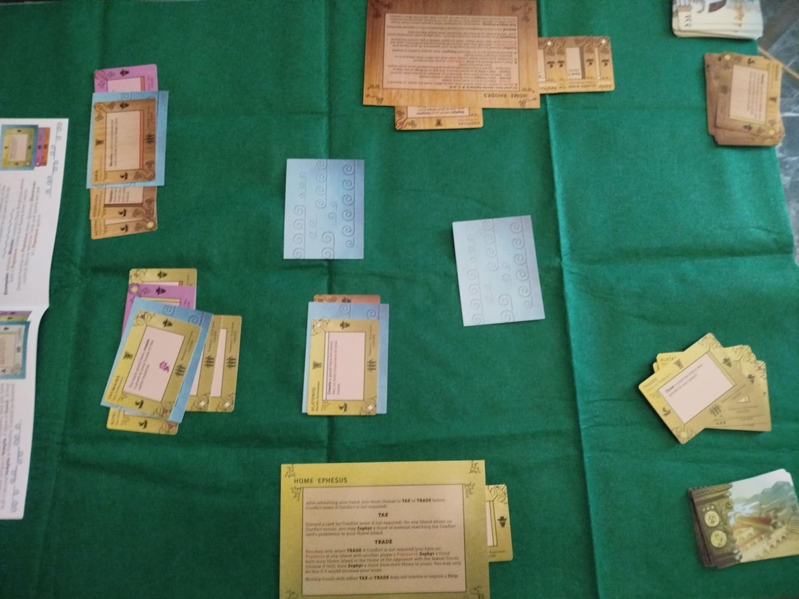Aegean Sea cards and player area