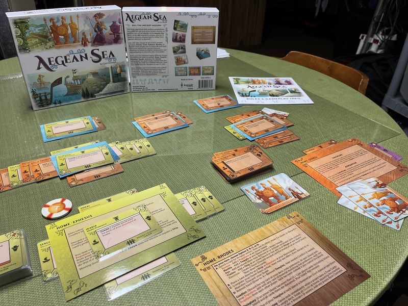 Aegean Sea game setup on a table