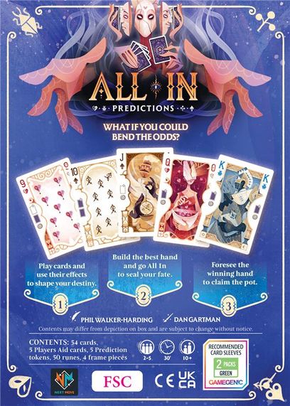 All In Predictions board game box back