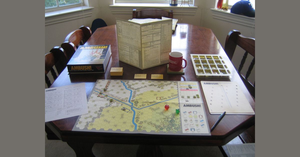 Ambush tactical hex map and counters