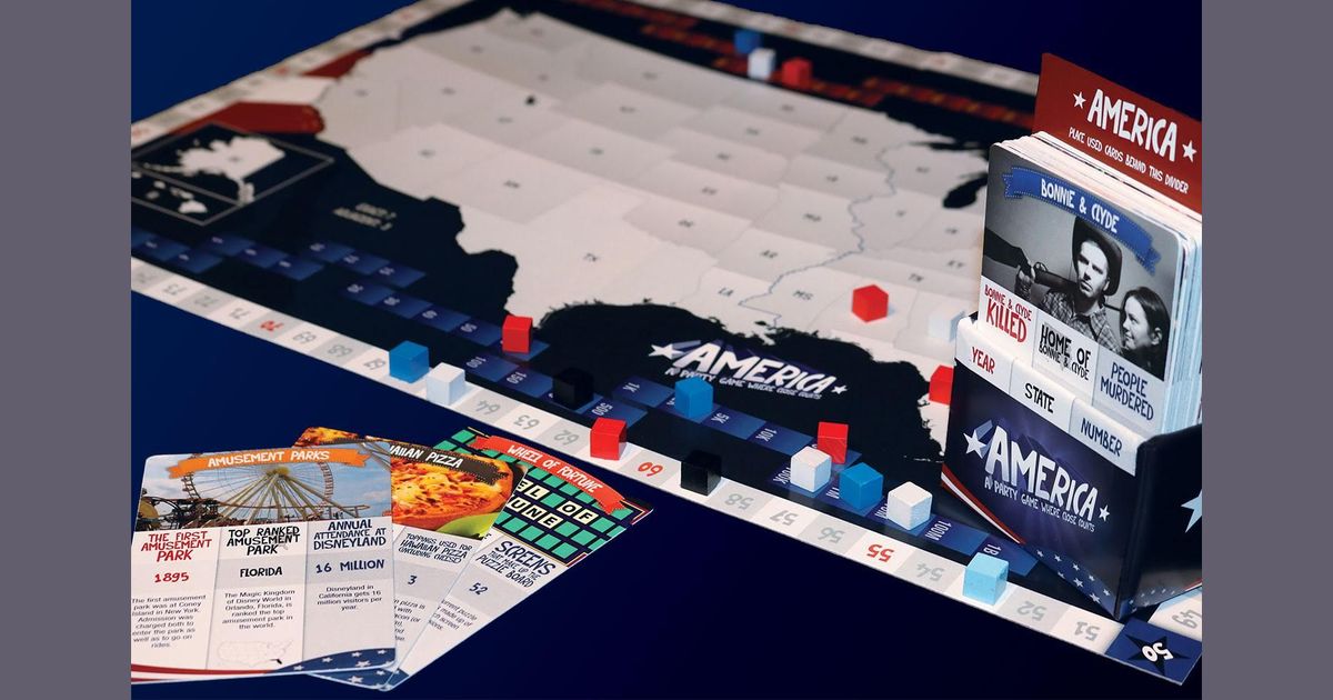 America trivia board game board