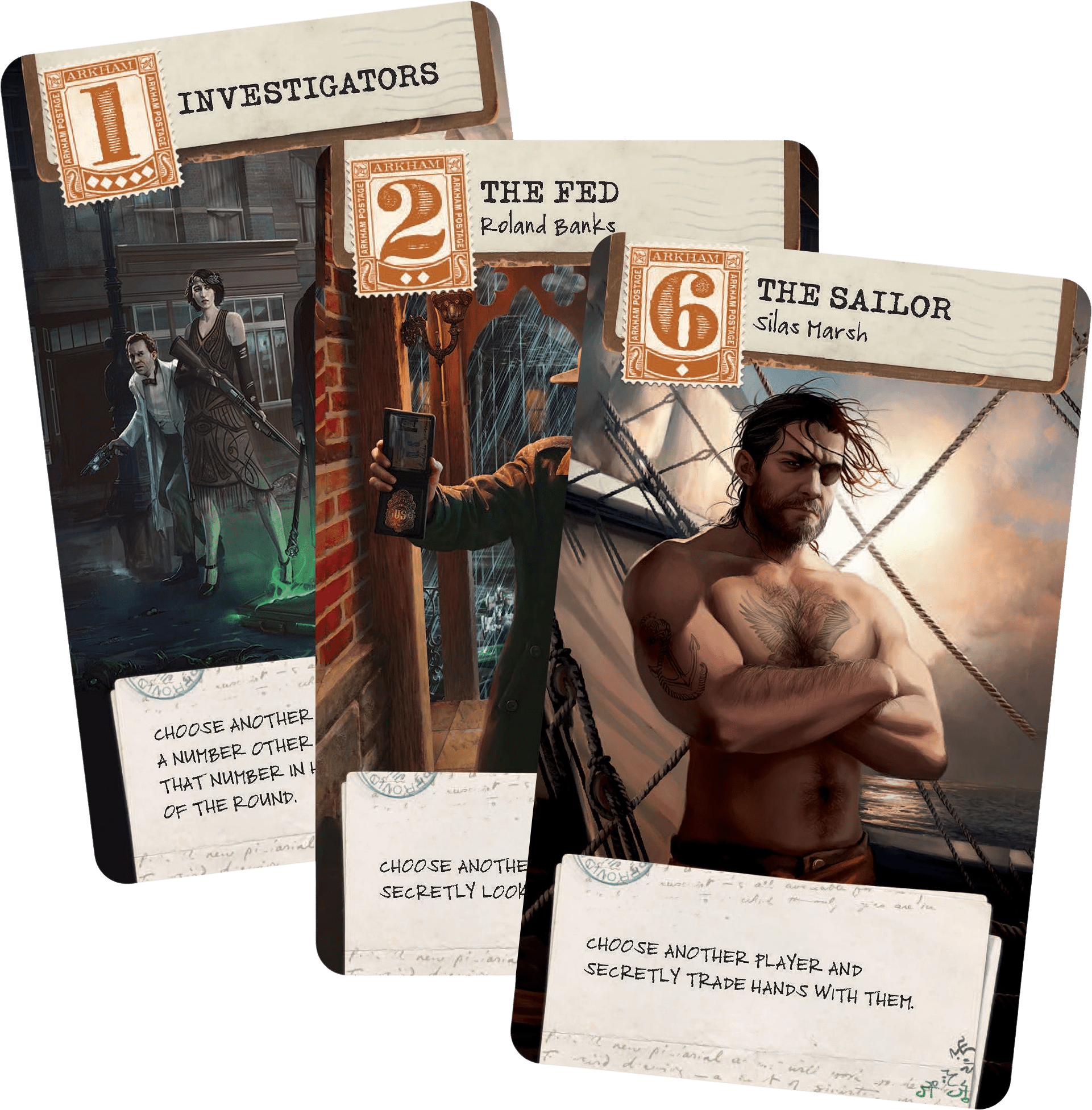 Arkham Horror Lovecraft Letter sample investigator cards