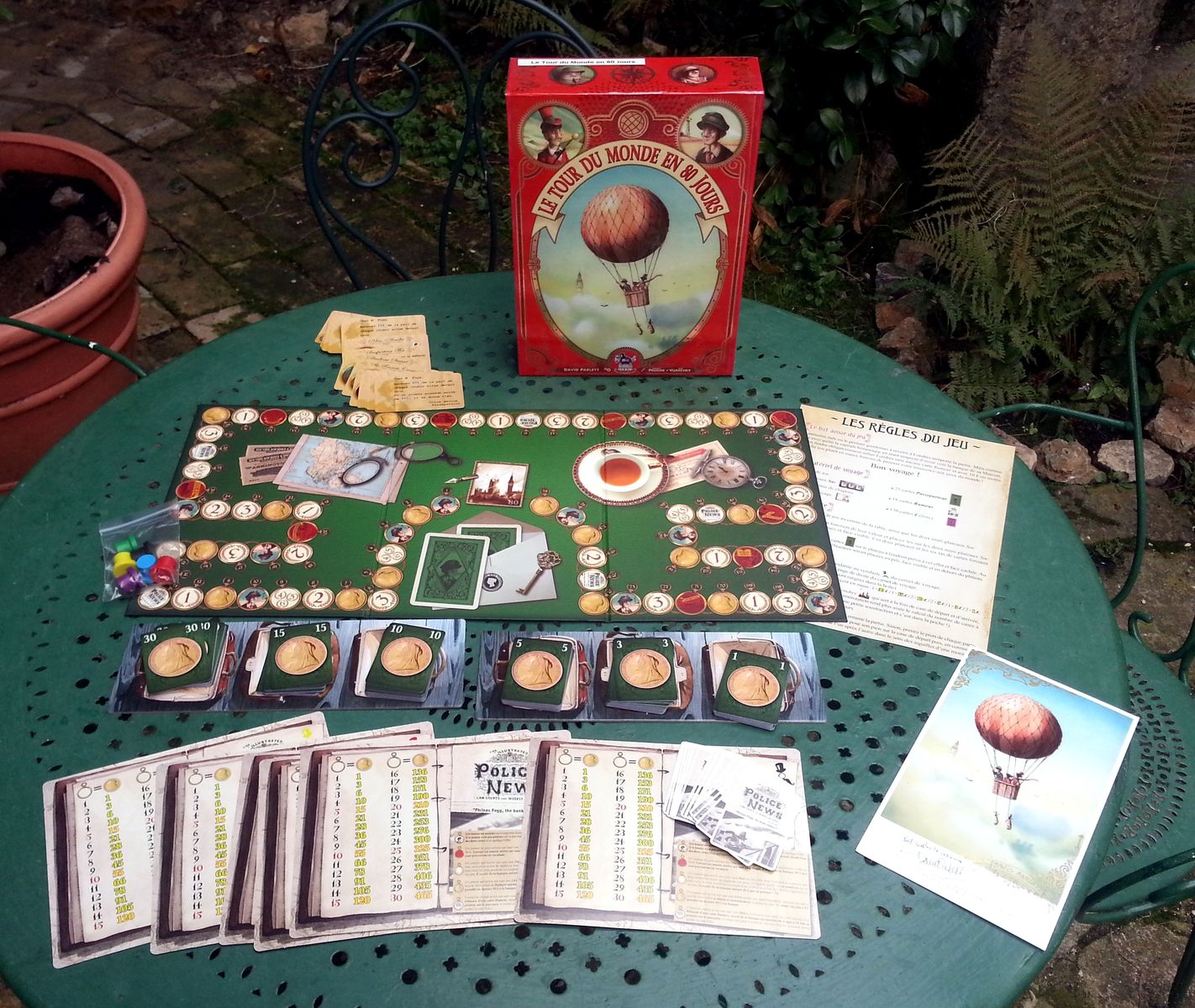 Around the World in 80 Days board game during play