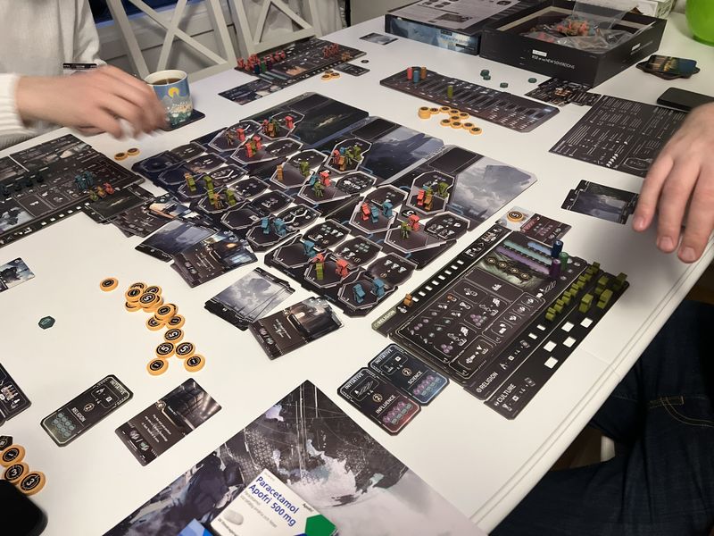 Atlas Lost board game set up for play