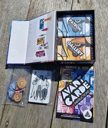 Avant Carde cards and components in open box