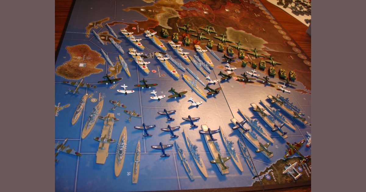 Axis and Allies 1941 battle in progress