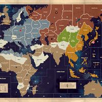 Axis and Allies world map and components