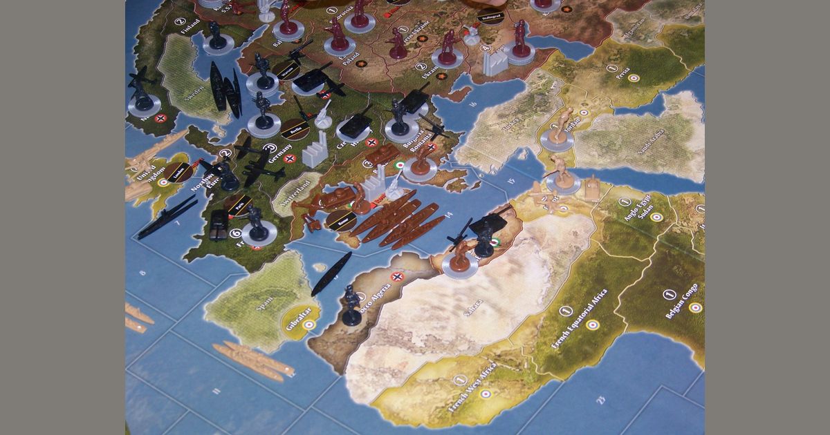 Axis and Allies Anniversary Edition global game board