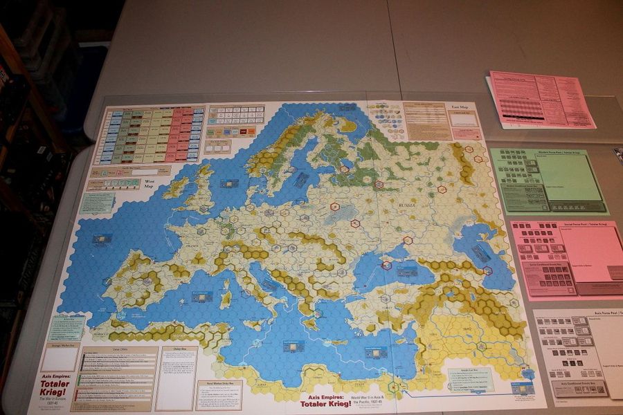 Axis Empires Totaler Krieg maps laid out for play