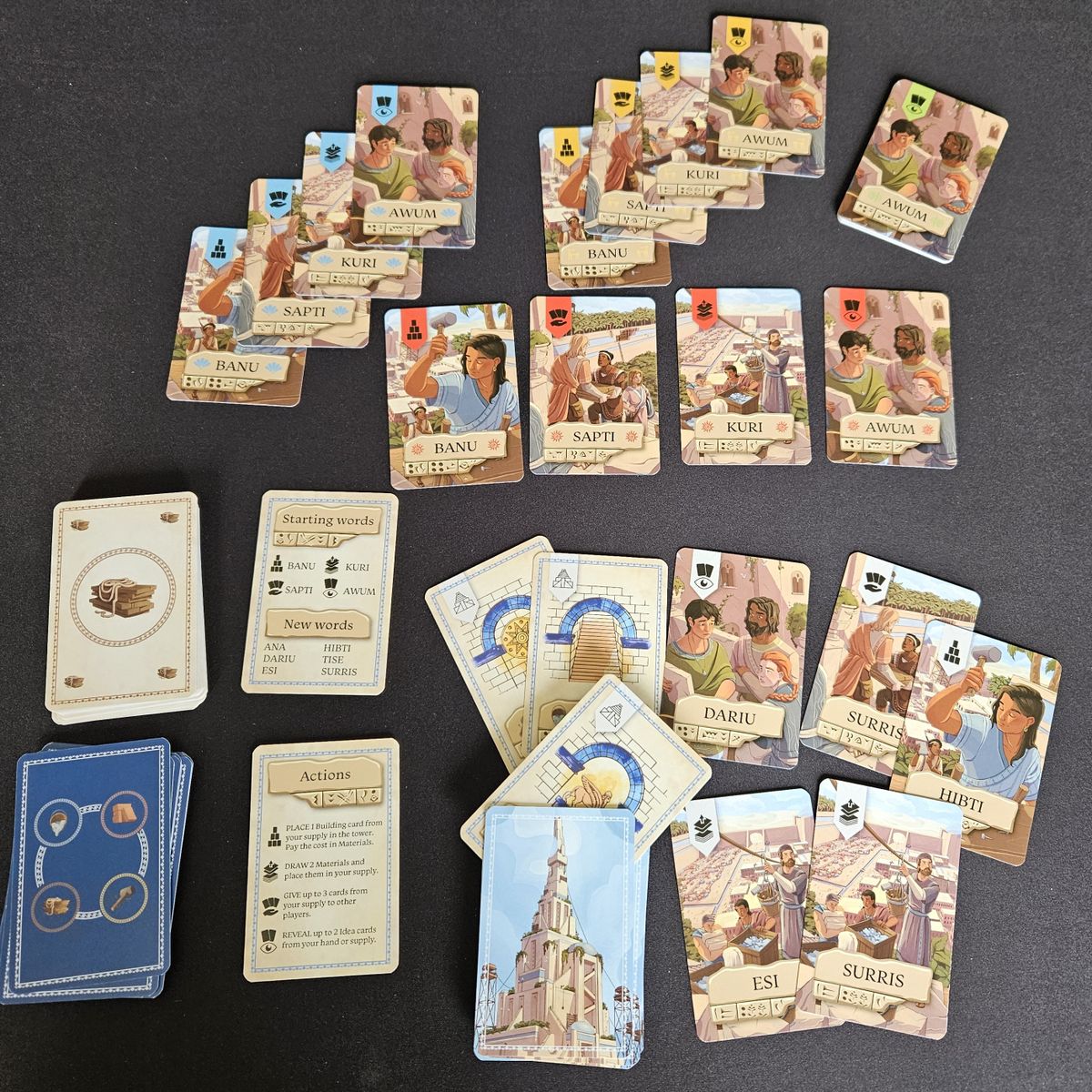 Bable action and building cards