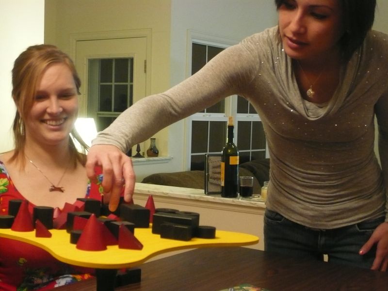 Player removing a wooden piece from Bamboleo
