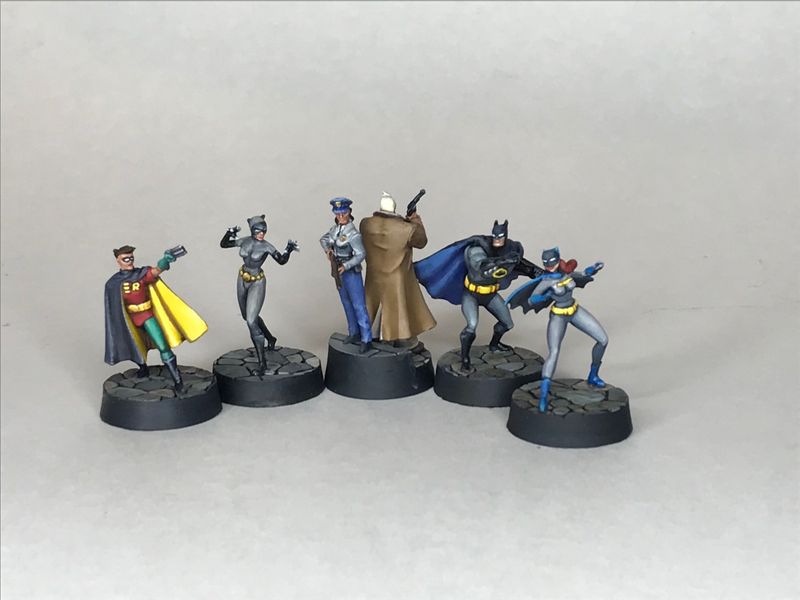 Painted Gotham City Under Siege hero miniatures