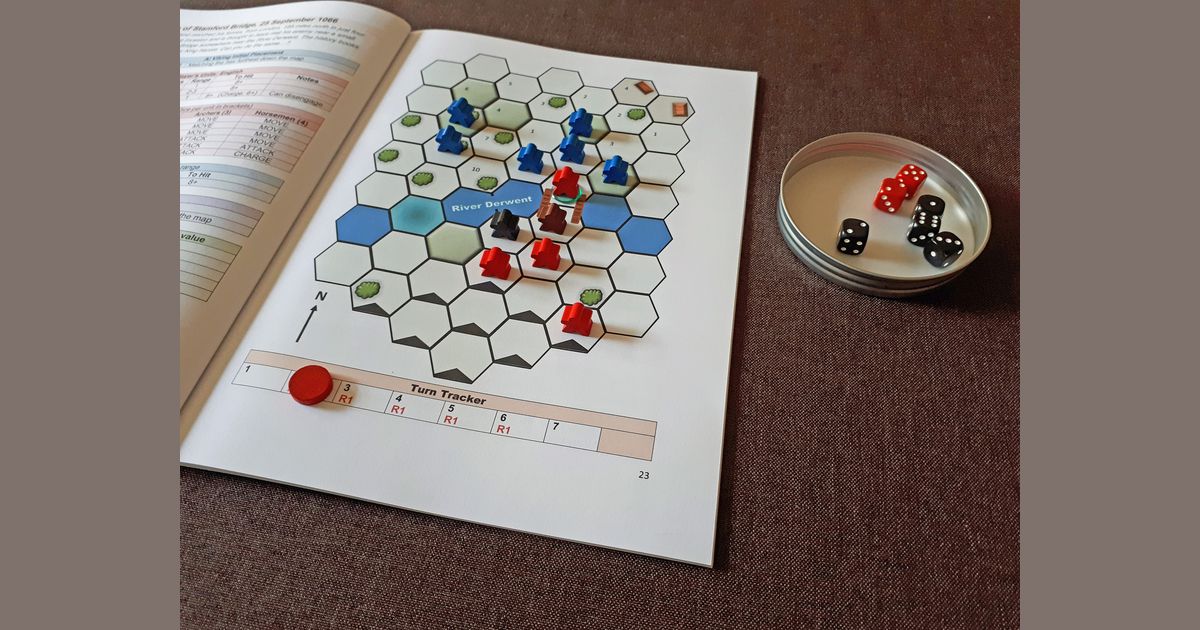Battles of Medieval Britain scenario map and counters