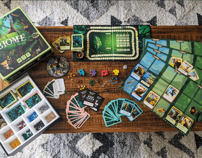 Biome board game components