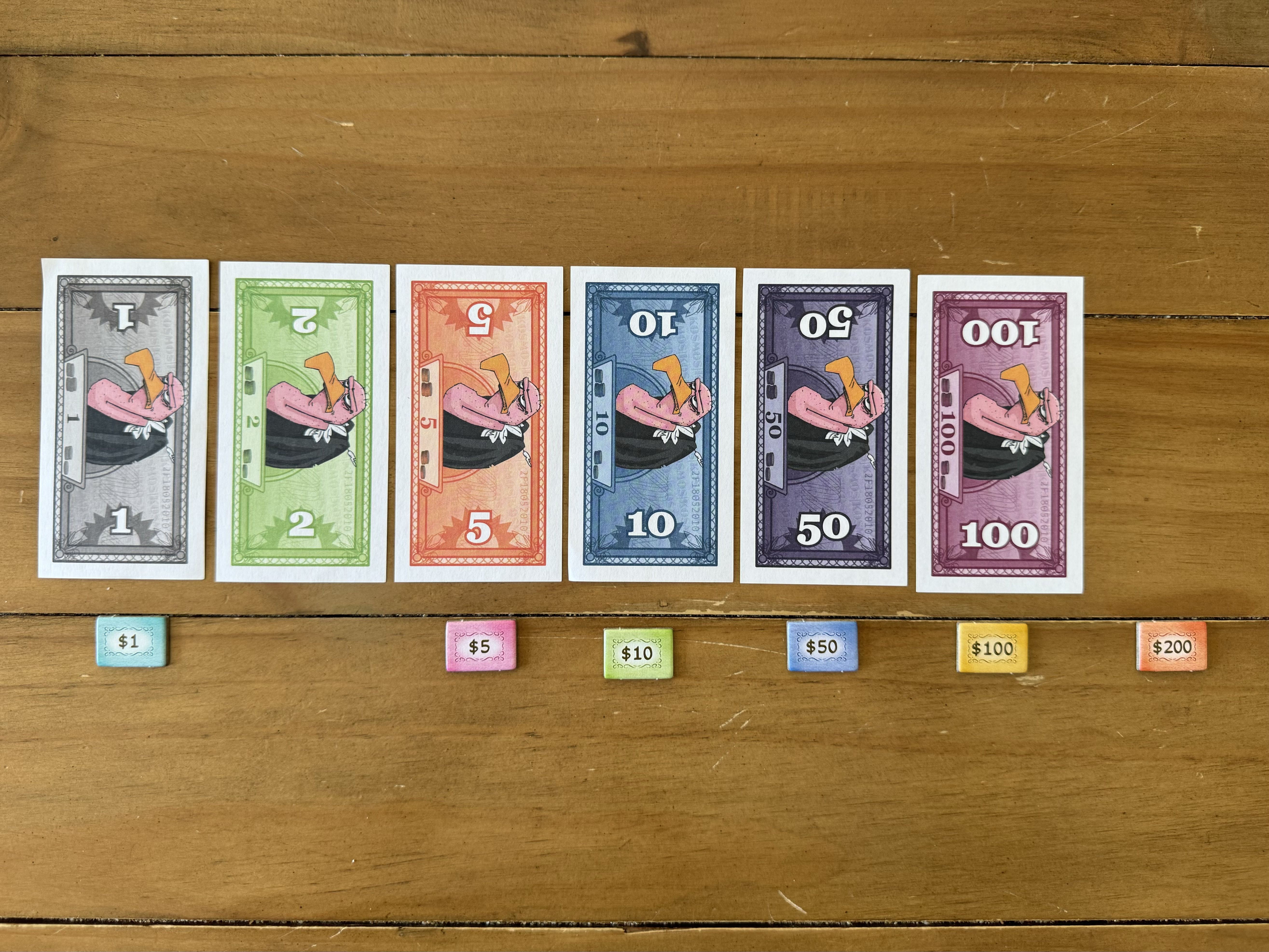 Black Friday board game money tokens