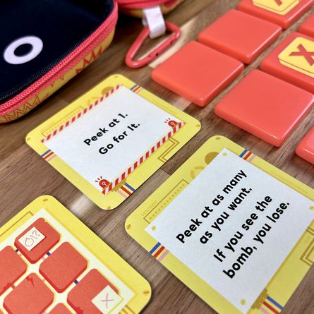 Bombastic action cards and tile grid
