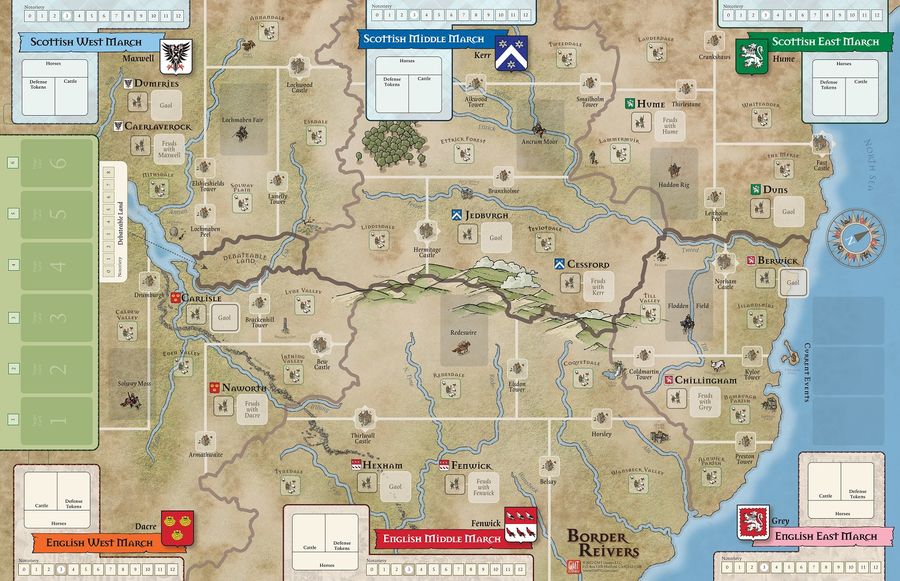 Border Reivers map of the Anglo-Scottish Marches