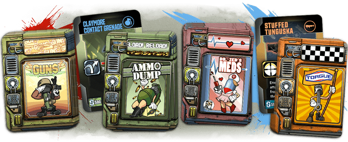 Borderlands board game components and miniatures