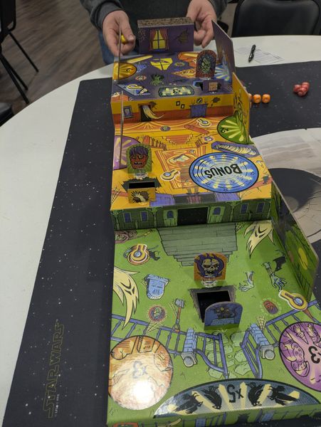 Boxtop Pinball Haunted House assembled game setup