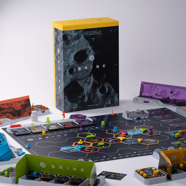 Brink board game components and box