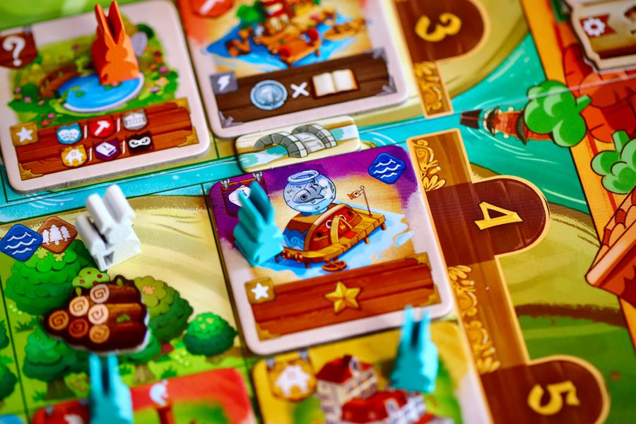 Bunny Kingdom Town tabletop setup