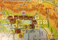 Burma game counters on hex map