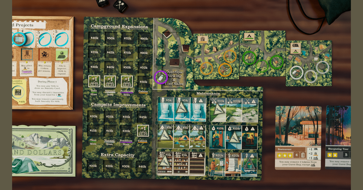Camping Season cards during gameplay