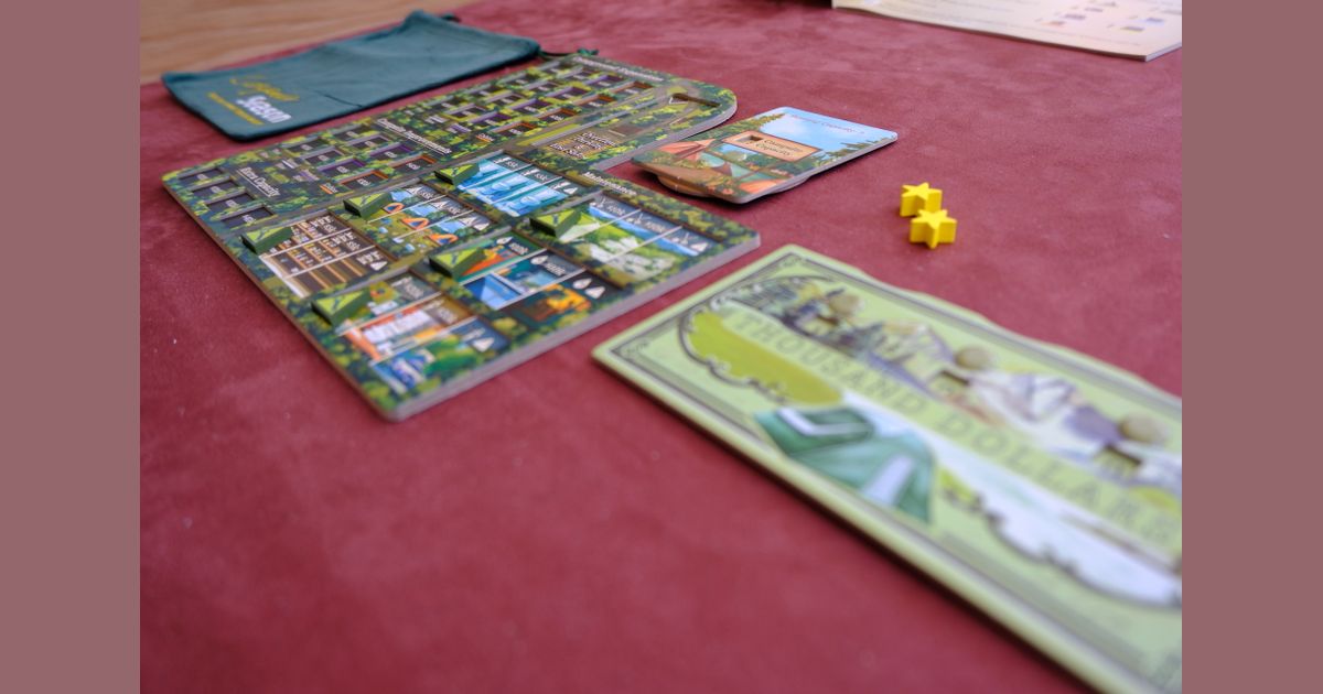 Camping Season player board and cash components