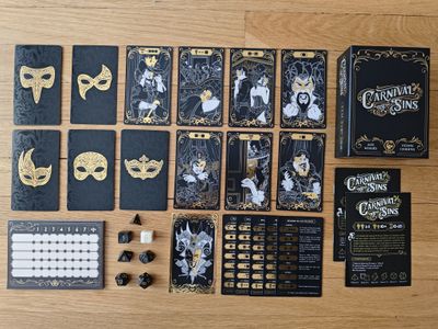 Carnival of Sins game components