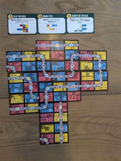 Completed winning Casinopolis card map
