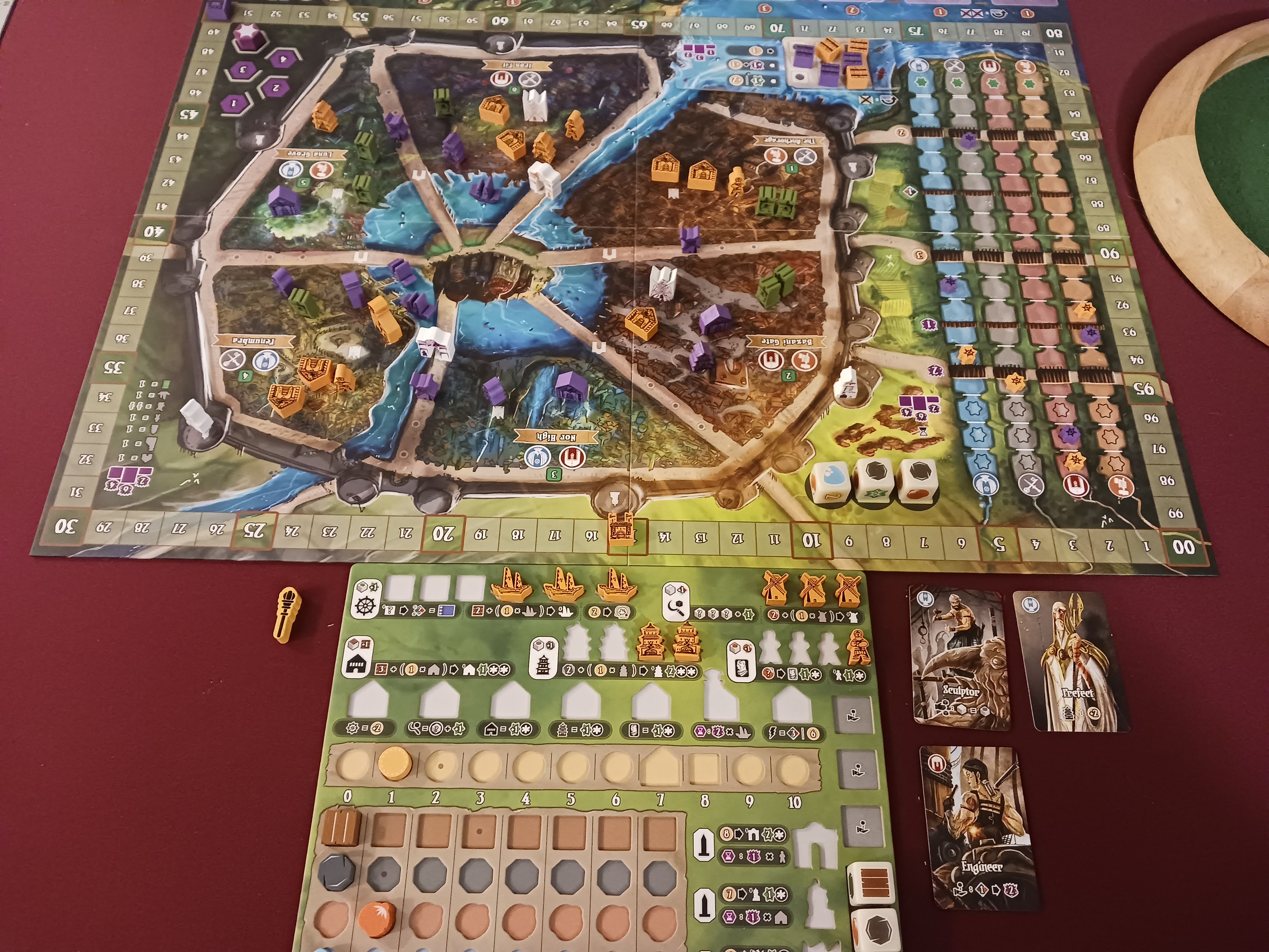 Castellans board game in progress