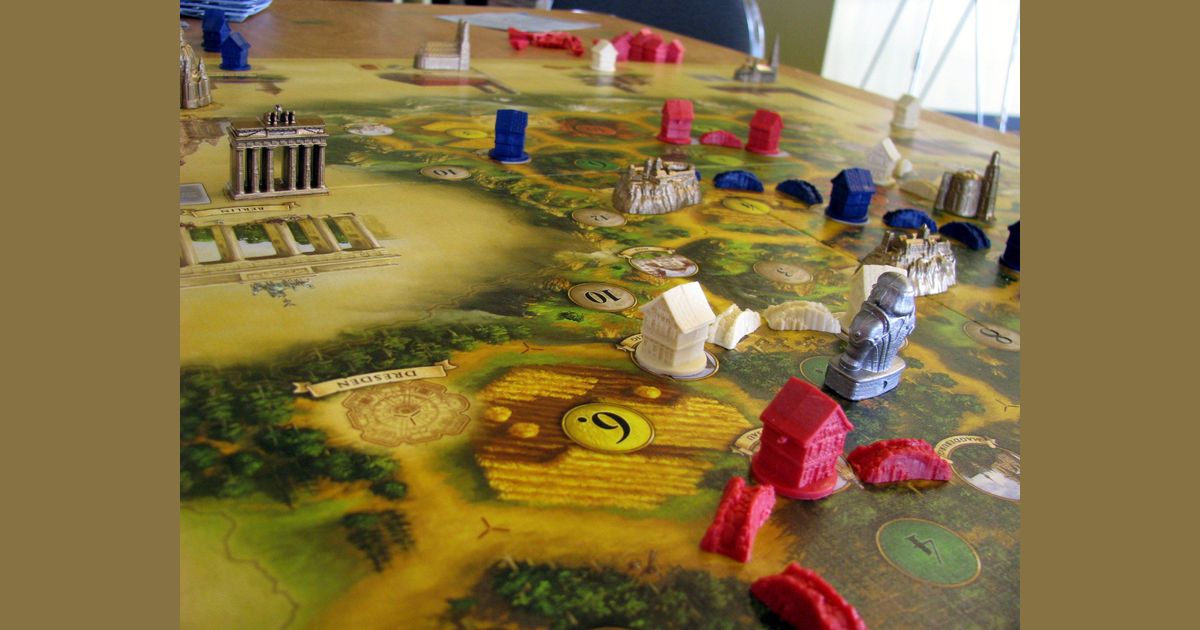 Catan Germany map roads cities and landmarks