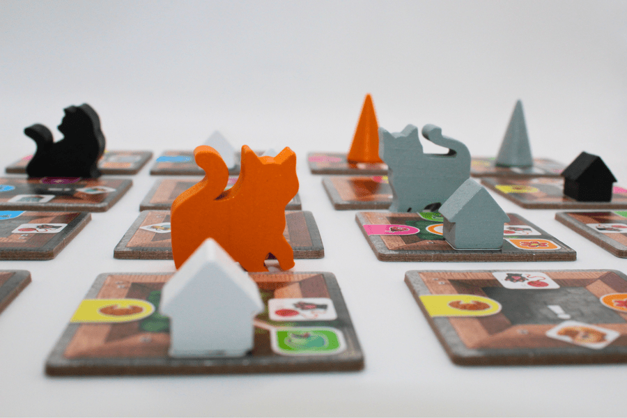 Cathood wooden pieces and cards