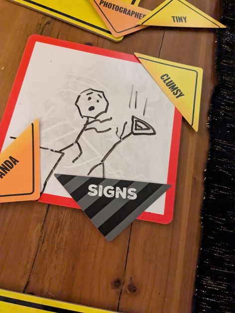 Completed dry erase Caution Signs sketch