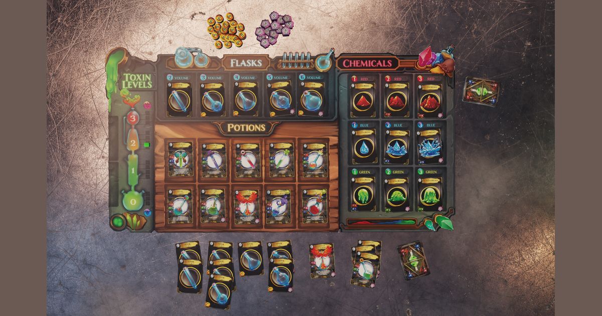 Chemical Overload full game layout with cards