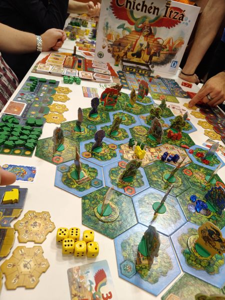 Chichen Itza board game set up for play