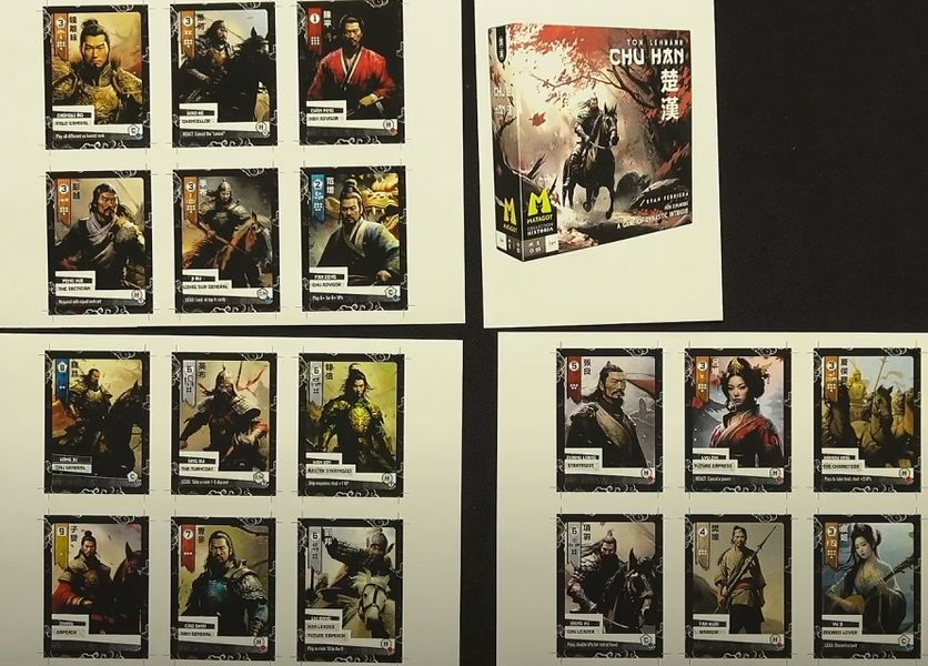 Selection of Chu Han playing cards