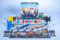 Cities USA board game components