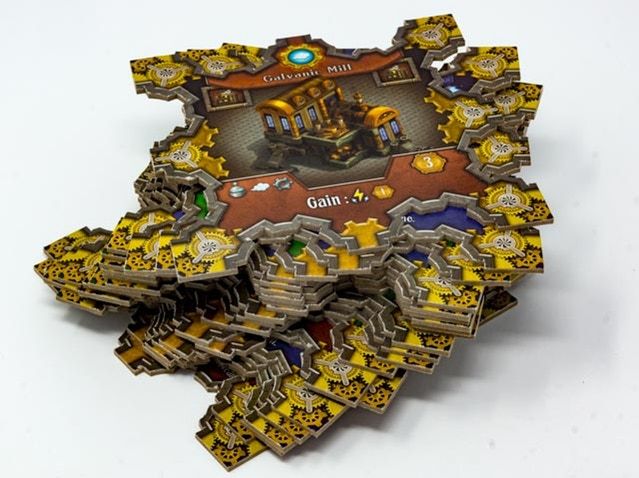 Stack of modular City of Gears tiles