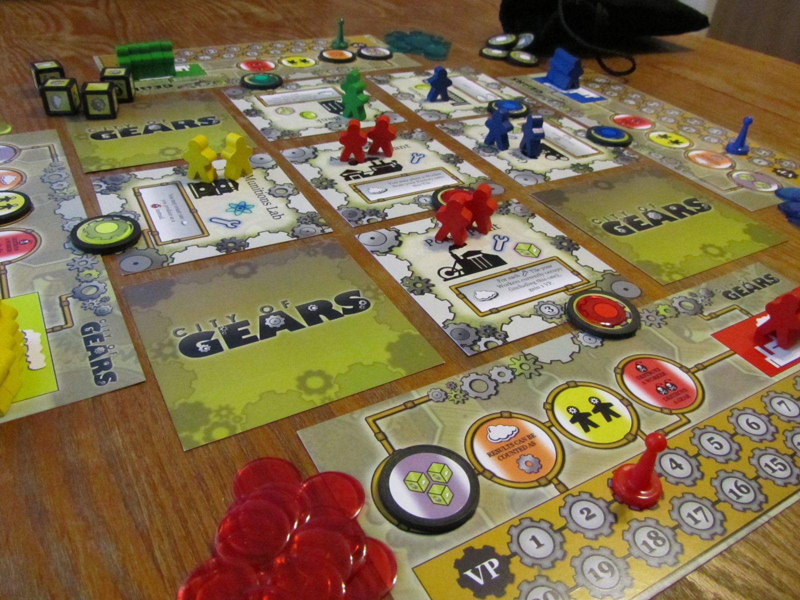 City of Gears mid-game table state
