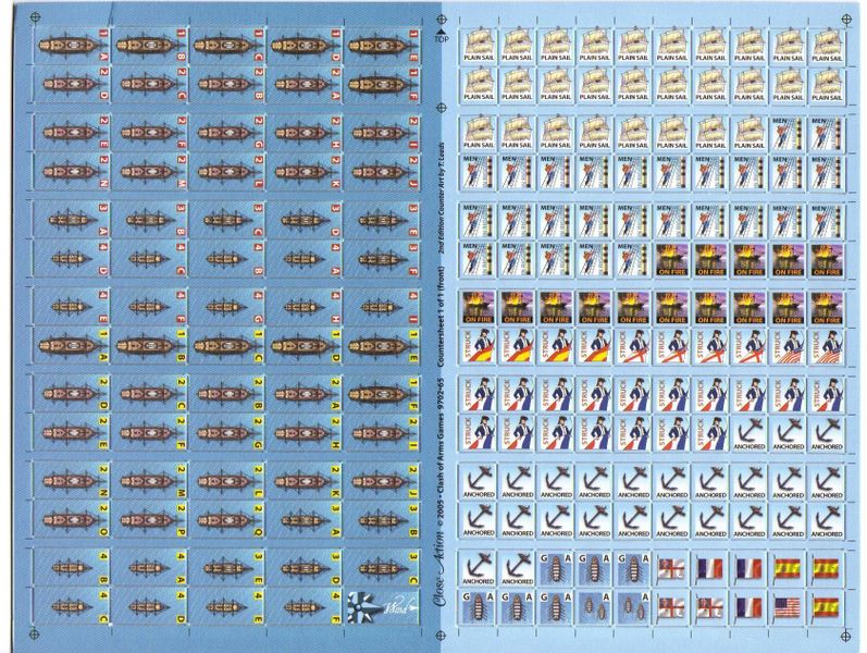 Close Action ship counter sheet