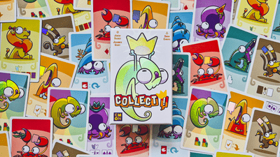 Collect card game animal cards arranged in play