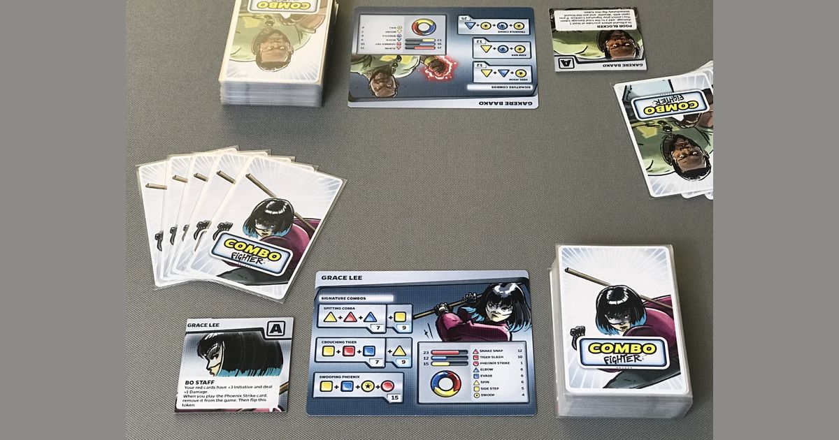 Combo Fighter card game in progress