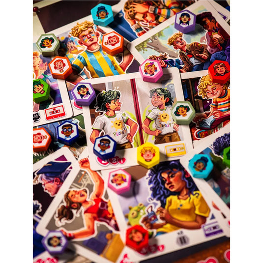 Coming of Age cards dice and character components
