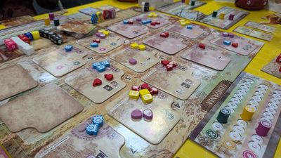 Compania board game set up on a table